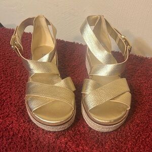 Cute Michael Kors Gold Darby Espadrilles size 6